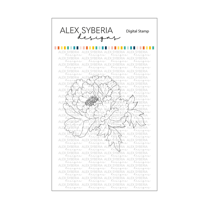Chinese Peony Digital Stamp