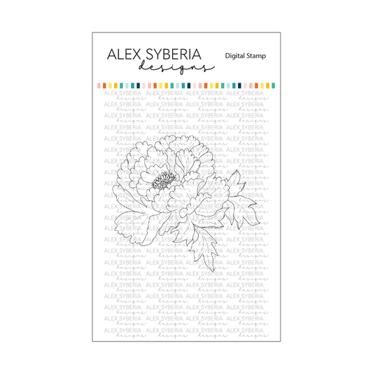 Chinese Peony Digital Stamp