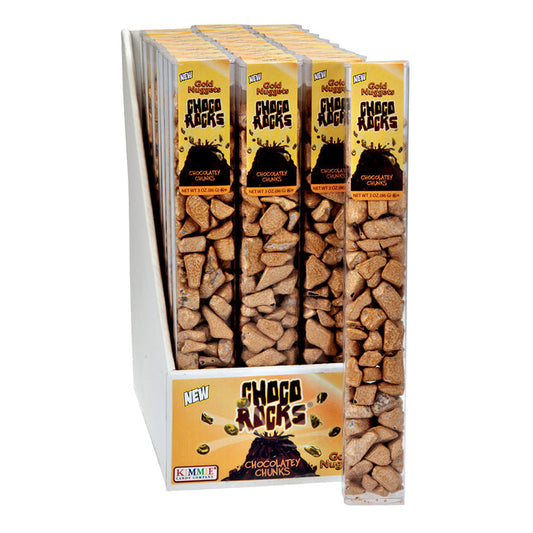 Choco Gold Nuggets Rocks 3oz Tube - 12ct
