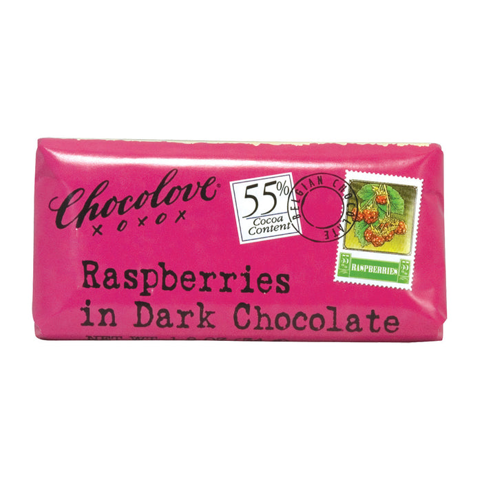 Chocolove Raspberries In Dark Chocolate Mini 1.2oz Bar - 12ct