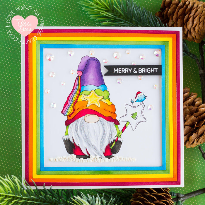 Christmas Cute Gnome Digital Stamp - alexsyberiadesigns