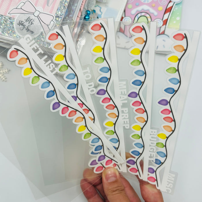 Christmas Lights Border Dividers - SIDE TABS