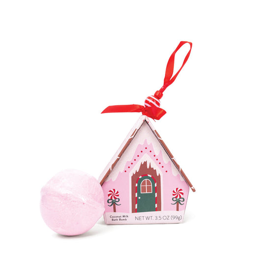Christmas Ornament House - Pink Bath Bomb