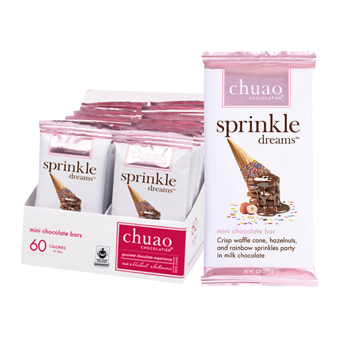 Chuao Dreams Sprinkle Mini Chocolate Bar 0.39oz - 24ct