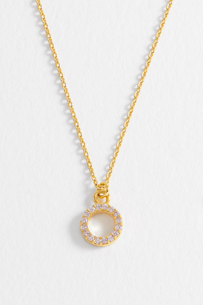 Circle CZ Pendant Necklace