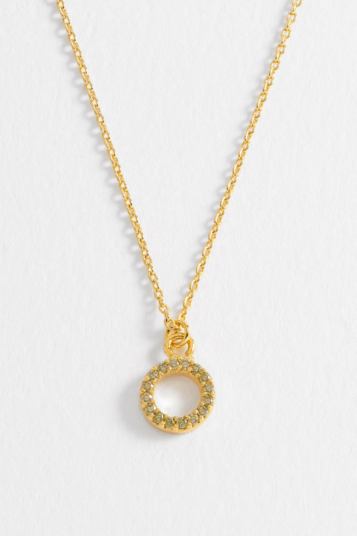 Circle CZ Pendant Necklace