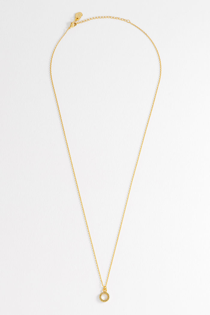Circle CZ Pendant Necklace