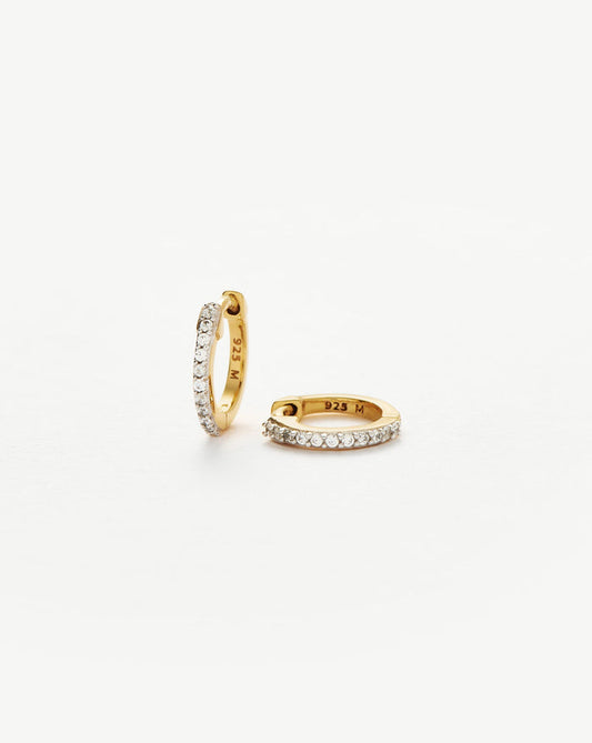 Classic Pave Huggies | 18ct Gold Plated Vermeil/Cubic Zirconia Earrings Missoma