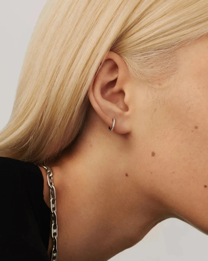 Classic Pave Huggies | Sterling Silver/Cubic Zirconia Earrings Missoma