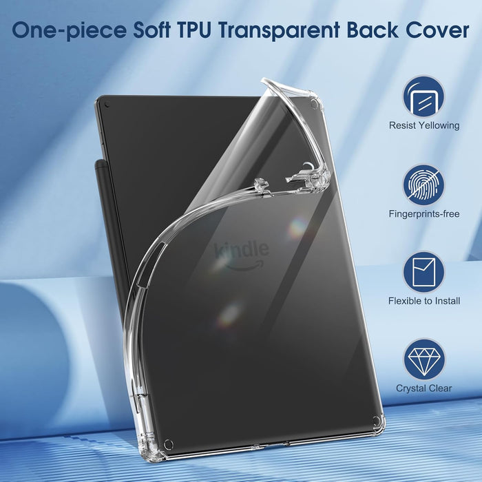 Clear Back Cover for Kindle Scribe 11" 2025 (3rd Gen) w/Built-in Pen Holder | Fintie