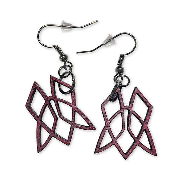Purple Heart Clionadh symbol earrings