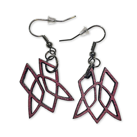 Purple Heart Clionadh symbol earrings