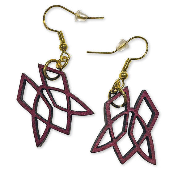 Purple Heart Clionadh symbol earrings