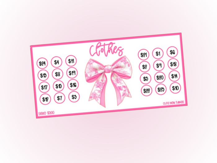 Clothes | Savings Insert or Cash Envelope | Pink Chinoiserie | 300