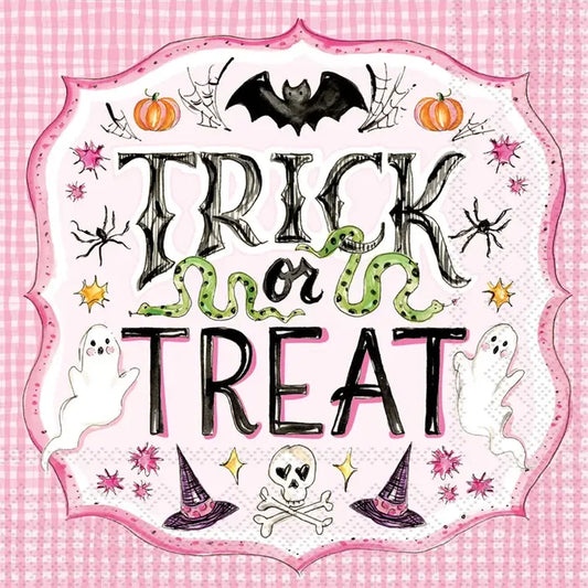 Cocktail Napkins - Pink Trick or Treat