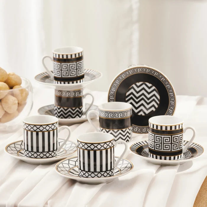 Coffret de tasses à café Karaca Helenistik pour 6 personnes, 80 ml
