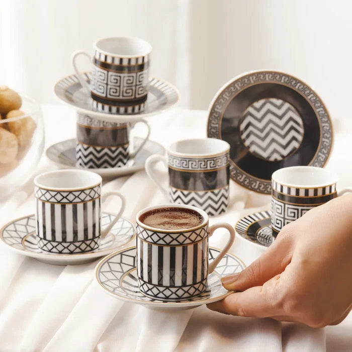 Coffret de tasses à café Karaca Helenistik pour 6 personnes, 80 ml