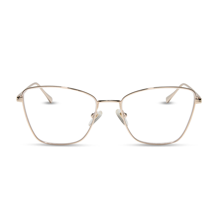 diff eyewear featuring the connie cat eye prescription glasses with a gold frame front view