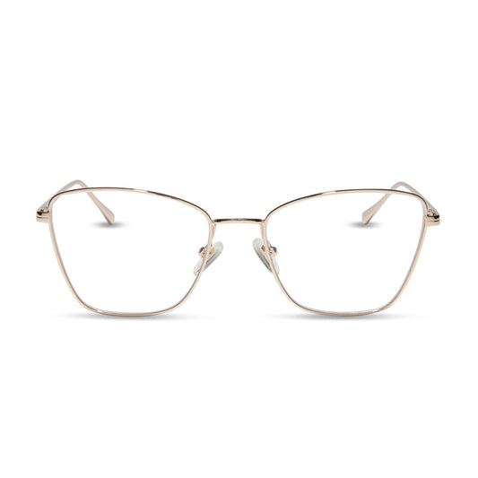 diff eyewear featuring the connie cat eye prescription glasses with a gold frame front view