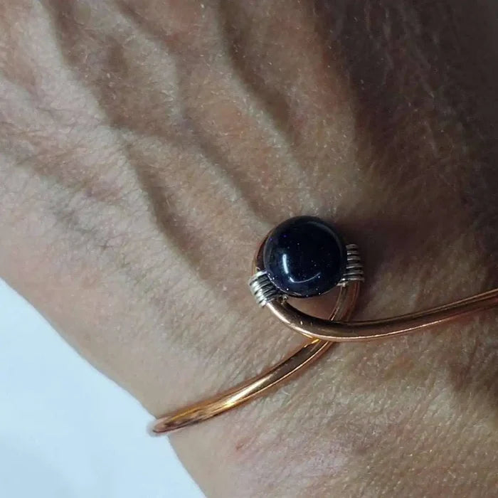 AMD1225Child Abuse Awareness Copper Bangle | Blue Agate & Silver RibbonJewelryBracelet$ 34.00Alexa Martha Designs