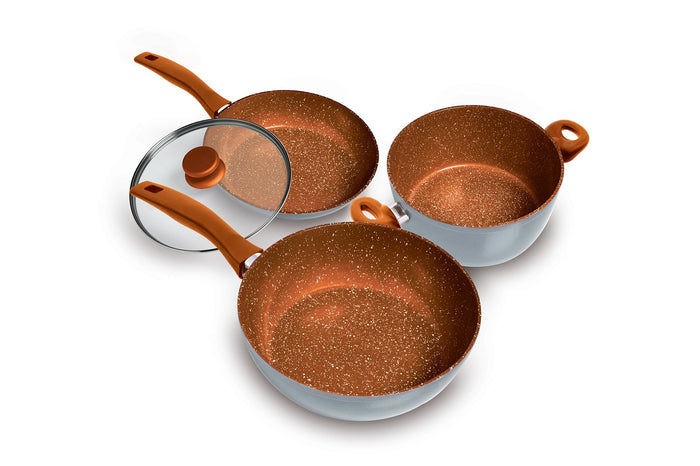 Copper Stone Pans - 4pc Set - TVShop