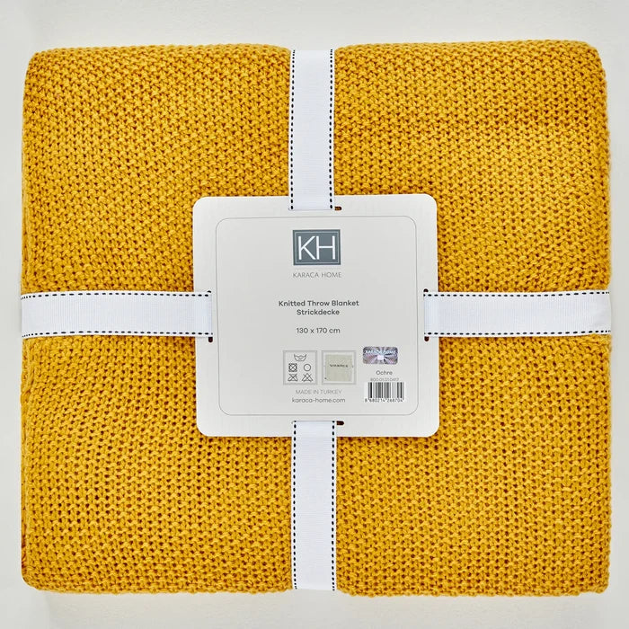 Couverture Karaca Home Okra Cable Tricotée Certifiée Oeko-Tex