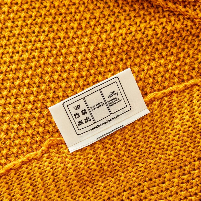 Couverture Karaca Home Okra Cable Tricotée Certifiée Oeko-Tex