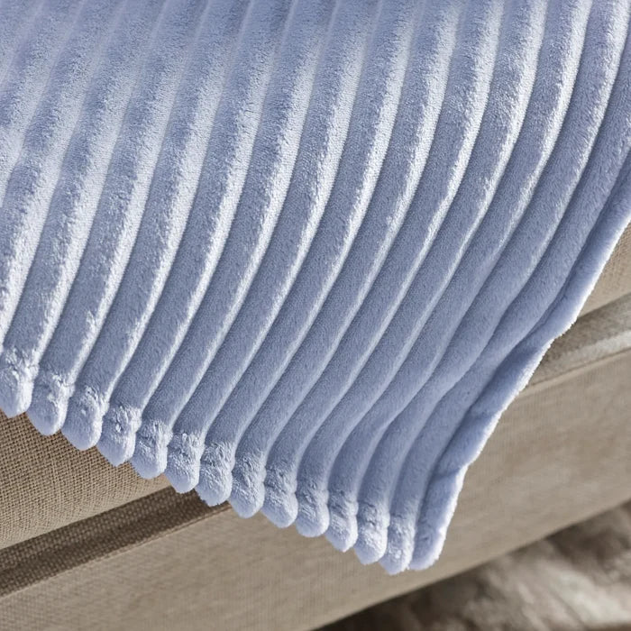 Couverture Karaca Ruby Stripe Wellsoft double, bleu