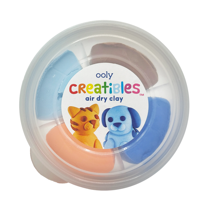 Closed tub of OOLY Creatibles Mini Air Dry Clay Kit - Pet BFFs
