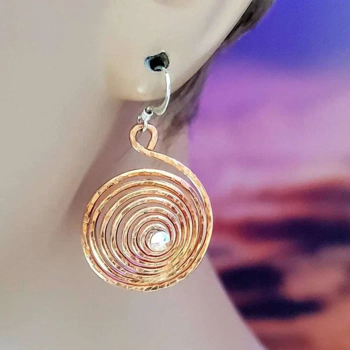 AMD1027 Copper Crystal Spiral Hoop Earrings Alexa MarthaJewelryEarrings$ 42.00Alexa Martha Designs