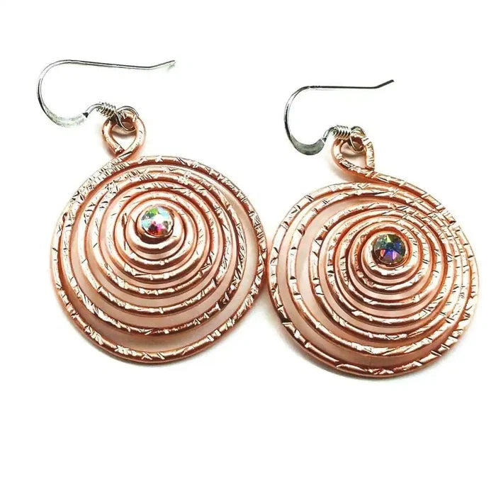 AMD1027 Copper Crystal Spiral Hoop Earrings Alexa MarthaJewelryEarrings$ 42.00Alexa Martha Designs