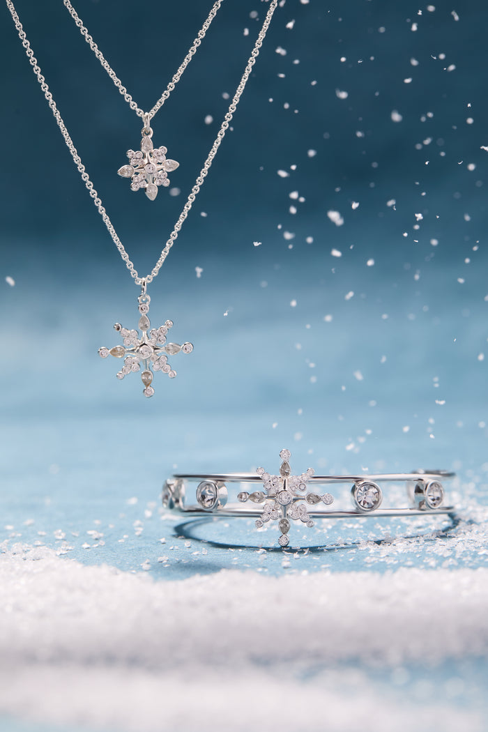 Crystal Snowflake Layered Necklace