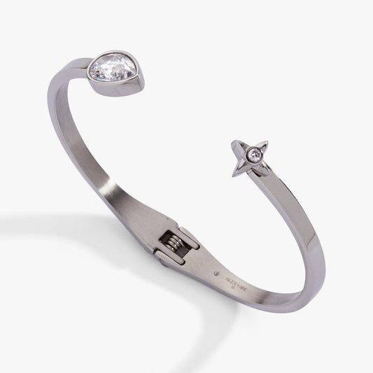Crystal Teardrop and Star Cuff Bracelet