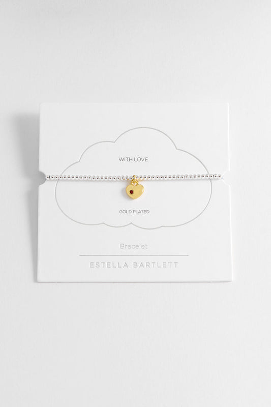 CZ Heart Padlock Bracelet