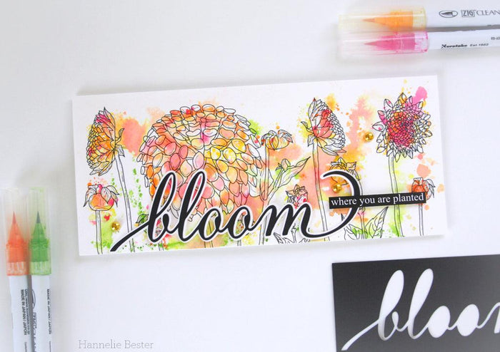 Dahila Slim Card Digital Stamp - alexsyberiadesigns