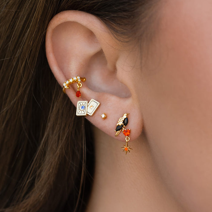 Dark Heart Crow Earrings