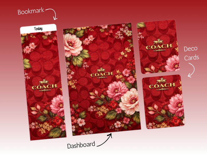 Dash Bundle | A5 Rings | Red Coach Floral