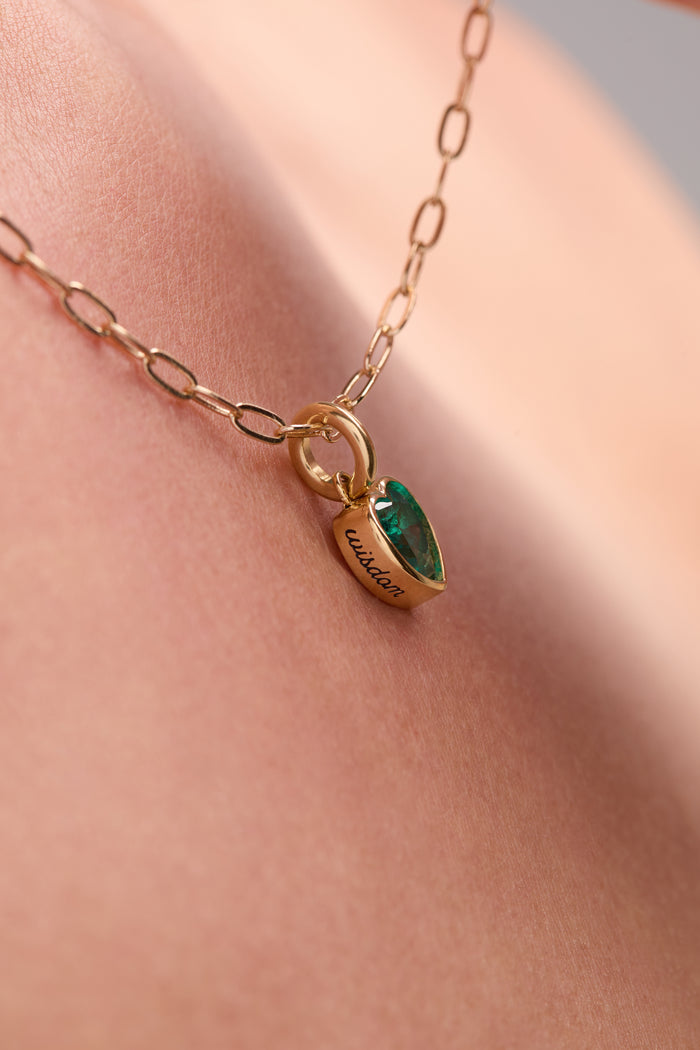 December 'Wisdom' Heart Birthstone Charm