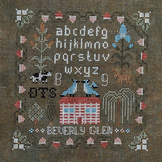 Dee's 20 Stitches - The Beverly Glen Sampler - Chart and/or Roxy Floss Pack