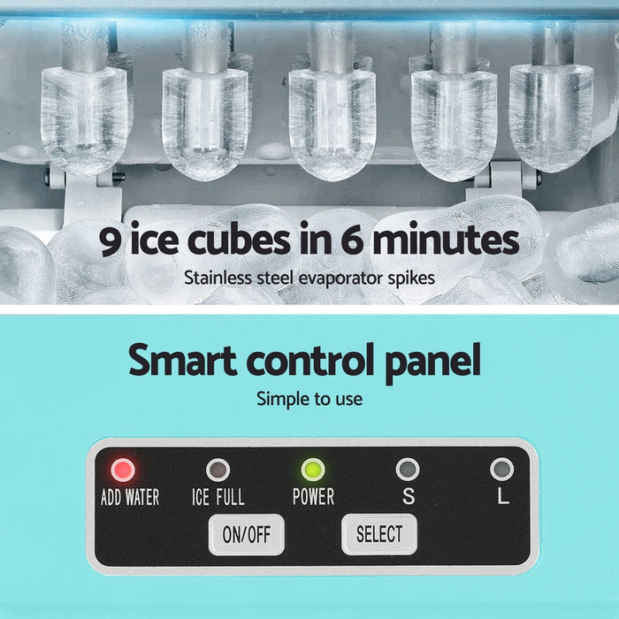 Devanti 12kg Ice Maker Machine w/Self Cleaning Green - Devanti
