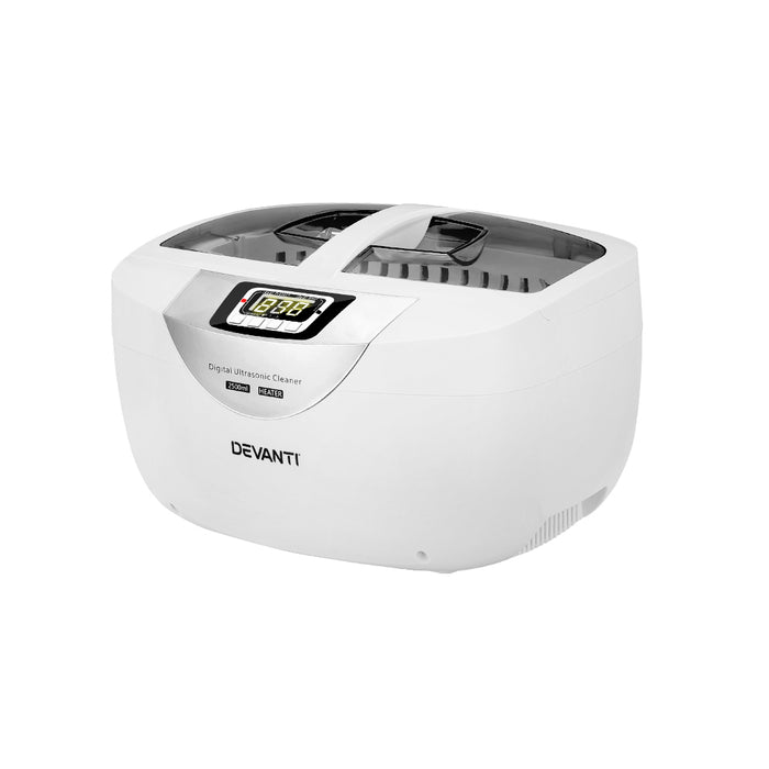 Devanti 2500ml Ultrasonic Cleaner Heater Jewellery Glasses Cleaning Machine 70W - Devanti