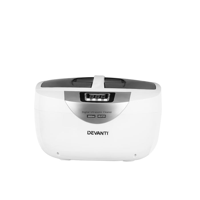 Devanti 2500ml Ultrasonic Cleaner Heater Jewellery Glasses Cleaning Machine 70W - Devanti