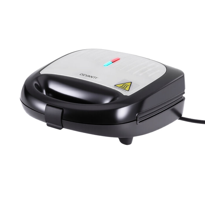 Devanti 3-in-1 Sandwich Press Waffle Maker Panini Press Grill 850W - Devanti