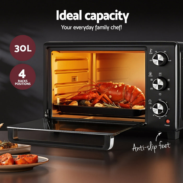 Devanti 30L Convection Oven Electric Fryer Ovens 1600W - Devanti