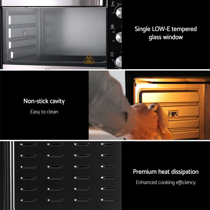 Devanti 30L Convection Oven Electric Fryer Ovens 1600W - Devanti