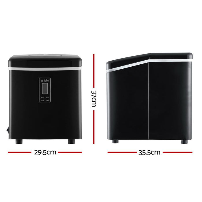 DEVANTI 3.2L Portable Ice Cube Maker Machine Benchtop Counter Black -Home Living Store - -