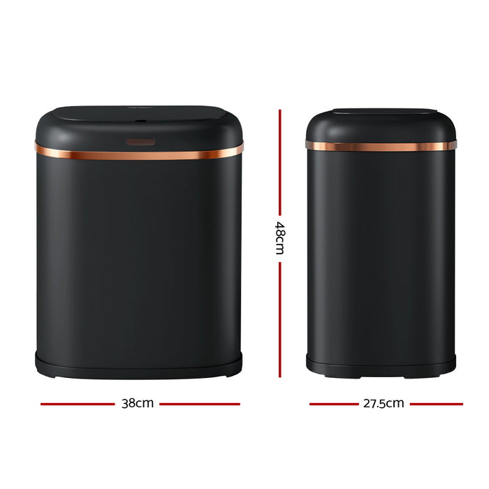 Devanti 38L Motion Sensor Bin Rubbish Automatic Black - Devanti