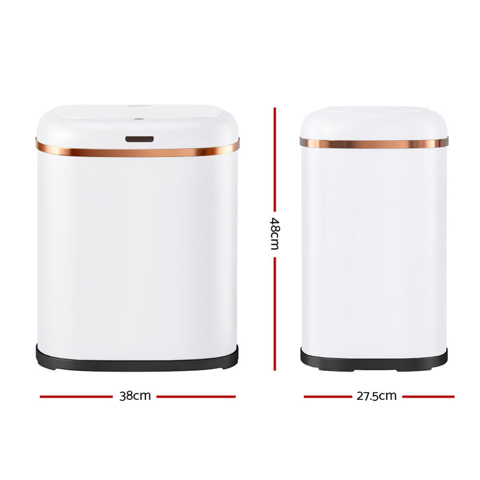 Devanti 38L Motion Sensor Bin Rubbish Automatic White - Devanti