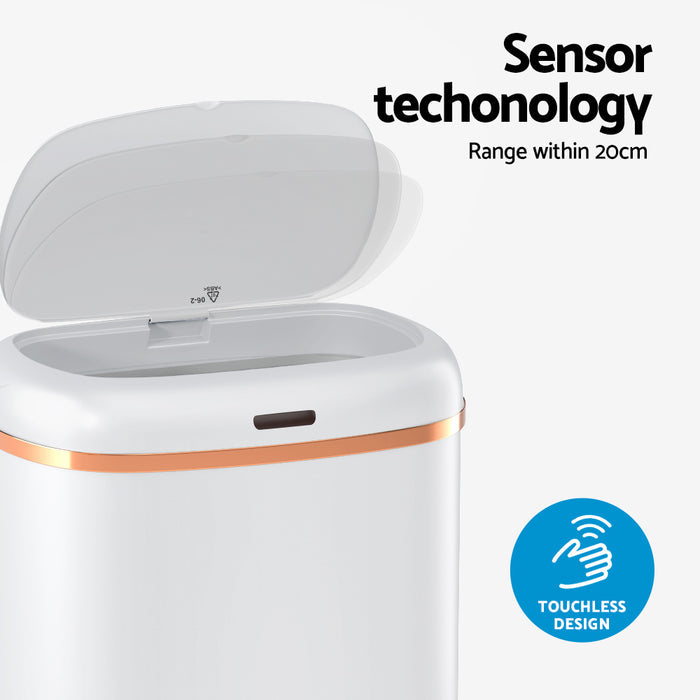 Devanti 38L Motion Sensor Bin Rubbish Automatic White - Devanti