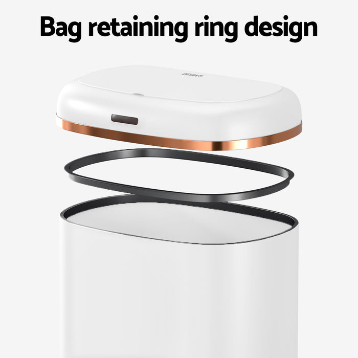 Devanti 38L Motion Sensor Bin Rubbish Automatic White - Devanti